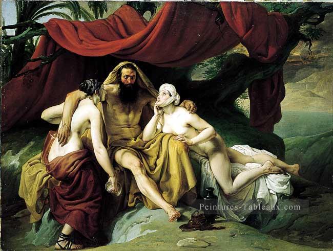 Lot et ses filles romantisme Francesco Hayez Peintures à l'huile